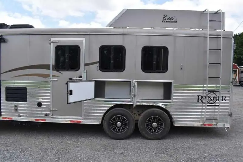 2015 Bison Ranger 3LQ Horse Trailer with 10' Short Wall
