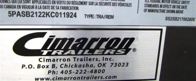 2020 19' CIMARRON BUMPER PULL 6 PEN STOCK TRAILER