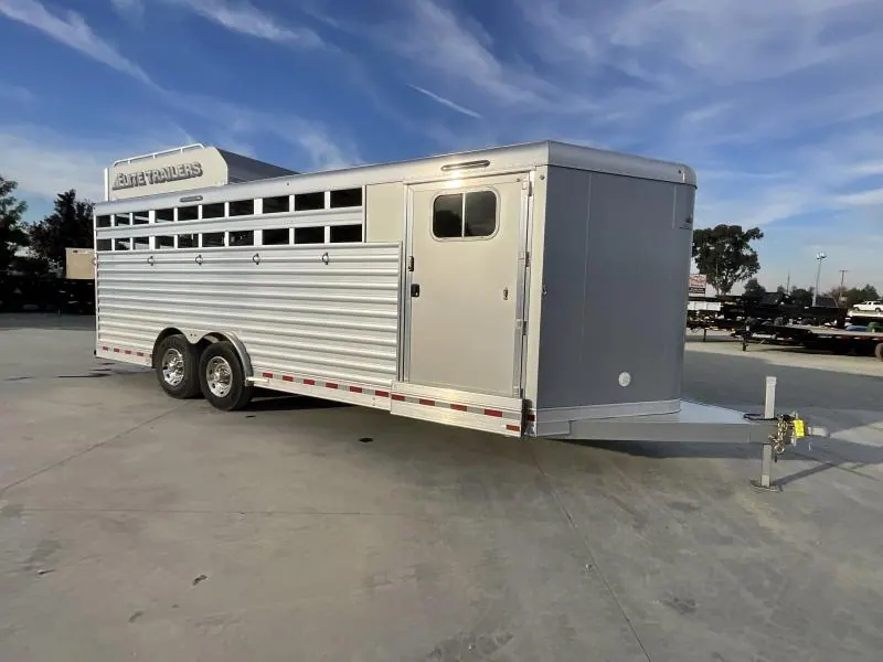 NEW 2024 Elite Trailers 5 Horse Stock Combo BP Horse Trailer